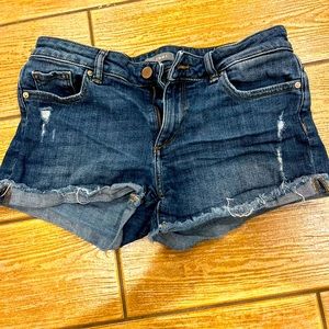 Cuffed jean shorts